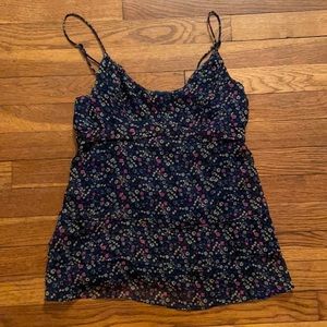 Size M- floral spaghetti strap babydoll top. American Eagle.